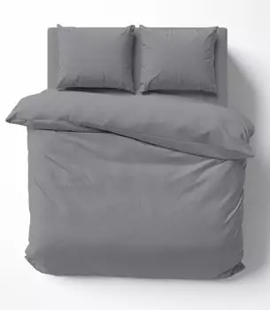 Комплект постельного белья 200х220 см однотонный антрацитовый пододеяльник для двуспальной кровати Renforce хлопок One-Home