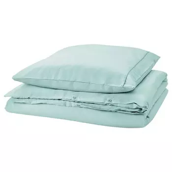 Комплект постельного белья, 2 предмета, светло-бирюзовый, 155х220/80х80 см, GUCKUSKO IKEA