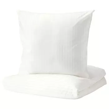 Комплект постельного белья, 2 шт., белый, 155х220/80х80 см, NATTJASMIN IKEA
