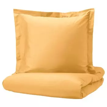 Комплект постельного белья, 2 шт., желтый, 155х220/80х80 см, LUKTJASMIN IKEA