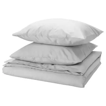 Комплект постельного белья, 3 предмета, серый, 240х220/80х80 см, PILTANDVINGE IKEA