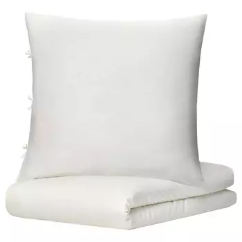 Комплект постельного белья, 3 шт., белый, 240х220/80х80 см, KRITSUGA IKEA