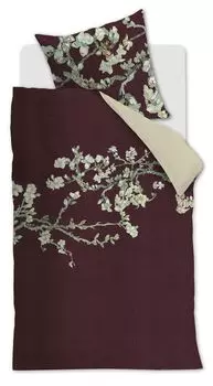 Комплект постельного белья Beddinghouse van Gogh Mako из сатина Blossom color темно-красный размер 135 х 200 см + 1 х 80 х 80 см