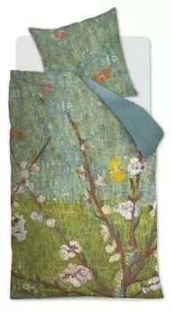 Комплект постельного белья Beddinghouse van Gogh Mako из сатина Персиковые деревья цвет зеленый размер 155х220