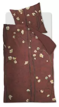 Комплект постельного белья Beddinghouse van Gogh Mako сатиновый Цветы Сливы цвет Красный размер 155х220