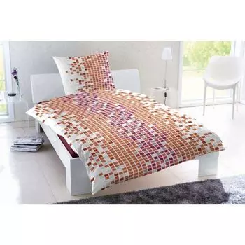 Комплект постельного белья Betz куб на молнии размер 135 х 200 см, подушка 80х80, цвет красный в клетку Betzshop