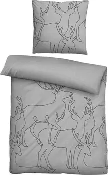 Комплект постельного белья Biberna 209402 2-teilig, 155x1x220 см, серый