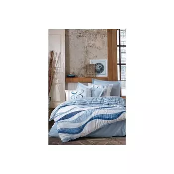 Комплект постельного белья Box Mode Line с двойным пододеяльником Jenita Blue