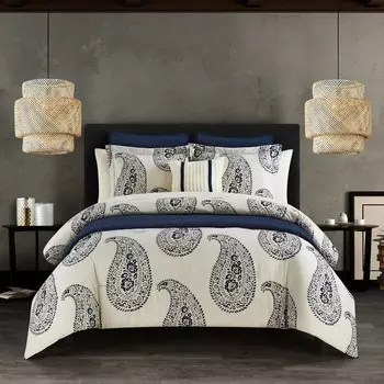 Комплект постельного белья Chic Home Mckenna, темно-синий