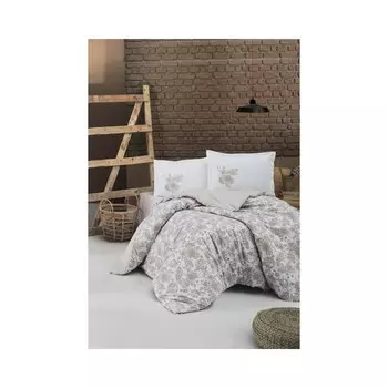 Комплект постельного белья Clasy Ranforce, темно-бежевый