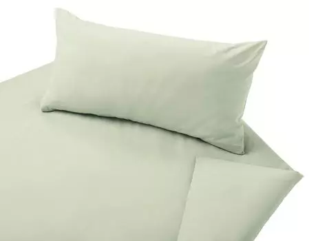 Комплект постельного белья Cotonea благородное лен однотонный цвет шалфей-I089 размер 155х220+80х80 см
