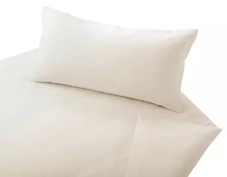 Комплект постельного белья Cotonea из органического дамаска Zoom клетчатый цвет натуральный размер 155х220 + 40х80 см