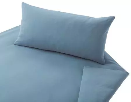 Комплект постельного белья Cotonea из органического джерси однотонный жемчужно-синий I195 размер 135x200 + 40x80 см