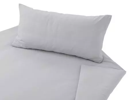 Комплект постельного белья Cotonea из органического тонкого сатина премиум цвет кварц-I602 размер 155х220+80х80 см