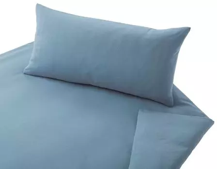 Комплект постельного белья Cotonea из органического джерси однотонный жемчужно-синий I195 размер 155x220 + 80x80 см