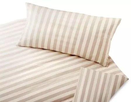 Комплект постельного белья Cotonea органический чистые полосы цвет бежево-песочный размер 155х220+80х80 см.