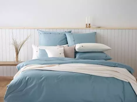 Комплект постельного белья Curt Bauer парча дамасский дизайн 9028 НЕЖНЫЙ цвет океан-3845 размер 135х200+40х80 см