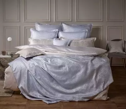 Комплект постельного белья Curt Bauer Mako парчовый дамасский дизайн 9007 SHIRLEY цвет taupe-198 размер 135х200+40х80 см