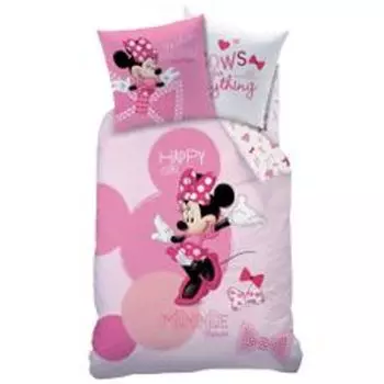 Комплект постельного белья Disney Minnie Mouse фланель бобра 80х80 см 135х200 см