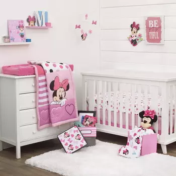 Комплект постельного белья Disney Minnie Mouse Loves Dots, розовый