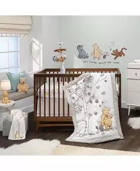 Комплект постельного белья для детской кроватки Disney Baby Storytime Pooh из 3 предметов Lambs & Ivy, белый