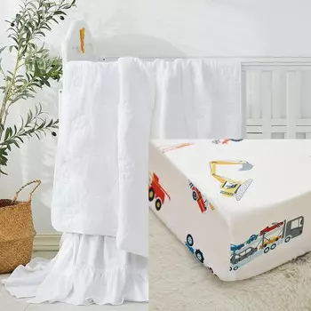 Комплект постельного белья для детской кроватки Brandream, 4 шт., 100% хлопок, 2 упаковки простыней для кроватки