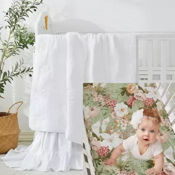 Комплект постельного белья для детской кроватки Brandream из 4 предметов для мальчиков и девочек с 2 упаковками простыней для кроватки