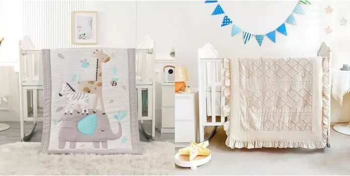 Комплект постельного белья для кроватки Wowelife с рюшами для девочек и мальчиков