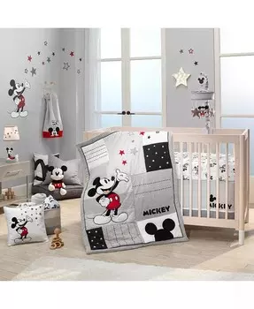 Комплект постельного белья для кроватки Disney Baby Magical Mickey Mouse, состоящий из 3 предметов — серый Lambs & Ivy, серый