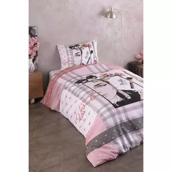 Комплект постельного белья для молодых людей Varol Laura Home из 100 % хлопка, атласа - Париж