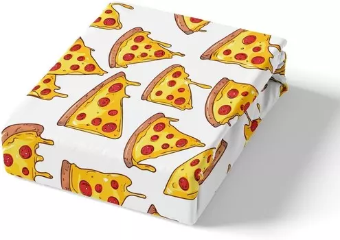 Комплект постельного белья для пиццы для детей, детский вкусный фаст-фуд, простыни для пиццерии, тема еды, комплект простыней, декор комнаты, шикарный, забавный, для гурманов, еда, покрывало, двойной размер, 2 шт. Feelyou, Multi 38