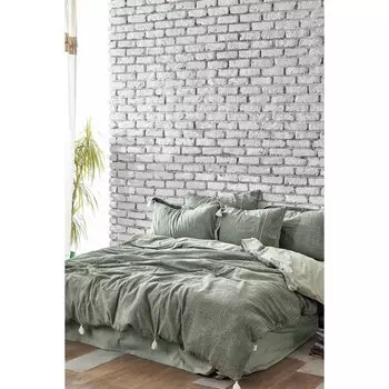 Комплект постельного белья Doga King Size из экохлопка, 100% органический хлопок, муслин, зеленый цвет, 240X220 см