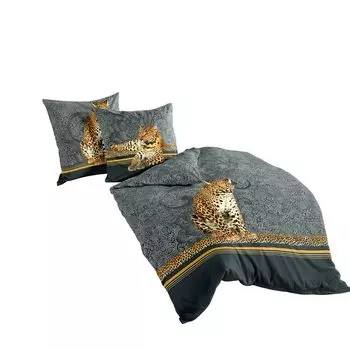 Комплект постельного белья Dream Castle Mako-Satin Digital Print - 5179_01 - Леопард, антрацит 135 x 200 см Leopard Big Cat Big Cat Traumschloss