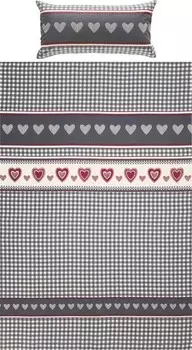 Комплект постельного белья Erwin Mller 70809 2-teilig, 135x1x220 см цвет grau-rot-wei