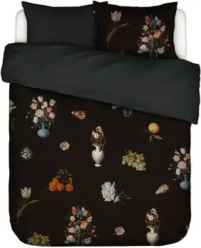 Комплект постельного белья Essenza сатин Amadee цвет черный размер 140х200+70х90