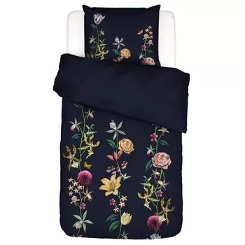 Комплект постельного белья Essenza сатин Feda цвет ночь синий размер 155х220+80х80