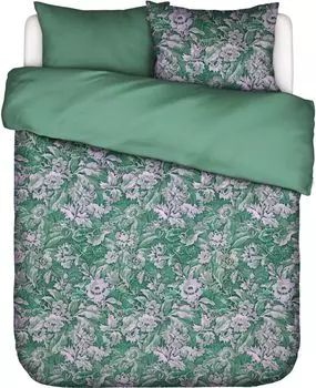 Комплект постельного белья Essenza сатиновый Yfke цвет Easy зеленый размер 155х220+80х80