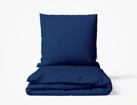 Комплект постельного белья Фабрика прачечной MOMM опаловый цвет темно-синий размер 155х220+80х80 MOMM Wschefabrik