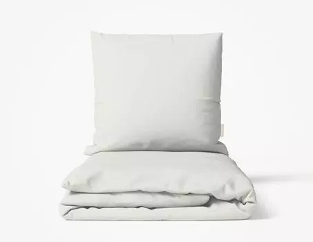 Комплект постельного белья Фабрика прачечной MOMM опаловый цвет серебро размер 200х200+2х80х80 MOMM Wschefabrik