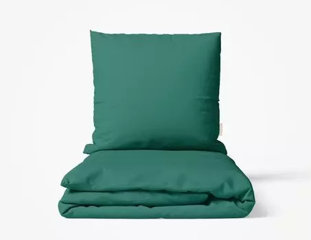 Комплект постельного белья Фабрика прачечной MOMM опаловый цвет еловый зеленый размер 135х200+80х80 MOMM Wschefabrik