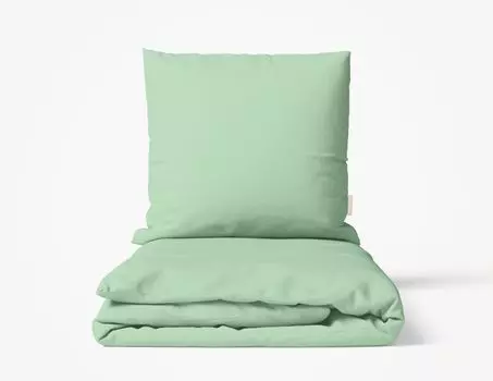 Комплект постельного белья Фабрика прачечной MOMM, цвет опал, салатовый, размер 200x200+2x80x80 MOMM Wschefabrik