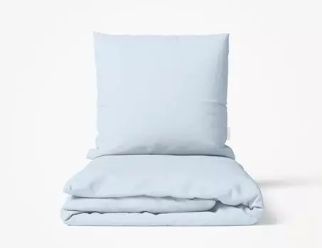 Комплект постельного белья Фабрика прачечной MOMM опаловый цвет голубой размер 140х200+70х90 MOMM Wschefabrik