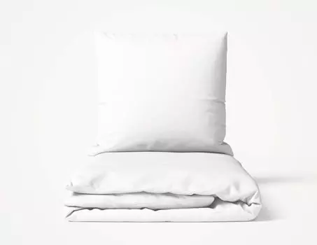 Комплект постельного белья Фабрика прачечной MOMM органический сатин цвет белый размер 135х200+80х80 MOMM Wschefabrik