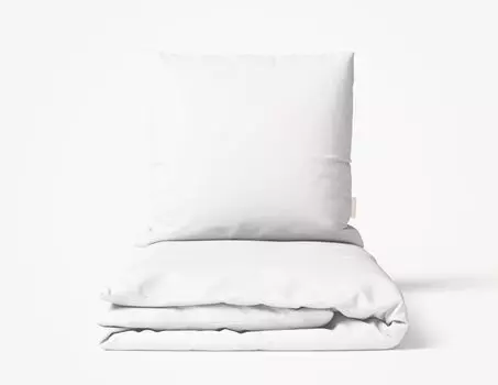 Комплект постельного белья Фабрика прачечной MOMM органический перкаль цвет белый размер 140х200+70х90 MOMM Wschefabrik