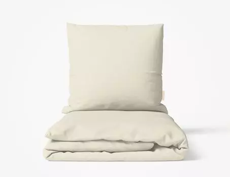 Комплект постельного белья Фабрика прачечной MOMM органический перкаль кремовый размер 140х200+70х90 MOMM Wschefabrik