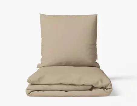 Комплект постельного белья Фабрика прачечной MOMM органический перкаль цвет песочный размер 155х220+80х80 MOMM Wschefabrik