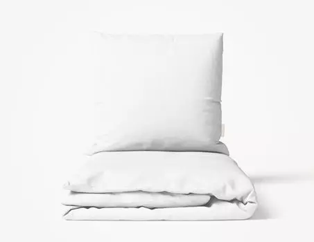 Комплект постельного белья Фабрика прачечной MOMM из чистого льна, цвет белый, размер 135х200+80х80 MOMM Wschefabrik
