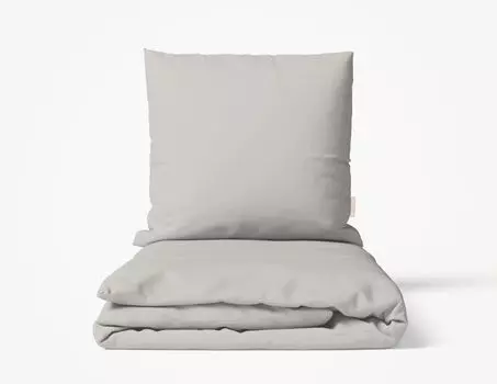 Комплект постельного белья Фабрика прачечной MOMM органический перкаль цвет серый размер 135х200+80х80 MOMM Wschefabrik