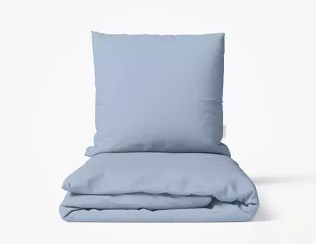 Комплект постельного белья Фабрика прачечной MOMM, органический перкаль, цвет синий, размер 140х200+70х90 MOMM Wschefabrik