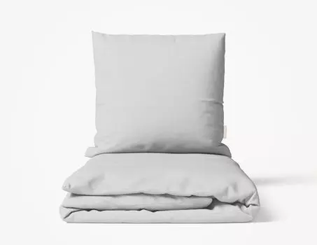 Комплект постельного белья Фабрика прачечной MOMM из чистого льна, цвет светло-серый, размер 135х200+80х80 MOMM Wschefabrik